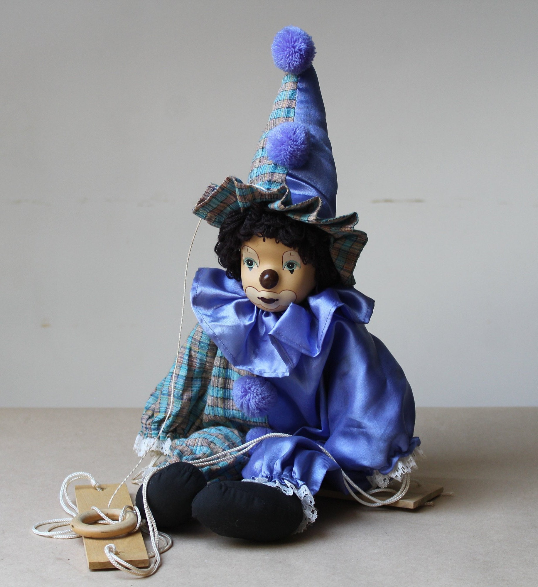 Vintage Clown 22 Porcelain Head Puppet Toys Etsy