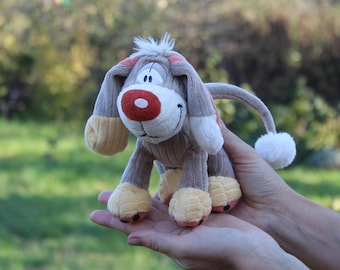 Friendly dog plush toy /Animal toy Dog Puppy/ Stuffed short-haired dog /long ears dog/Animated Dog for kids/Vintage dog toy Birthday Gift