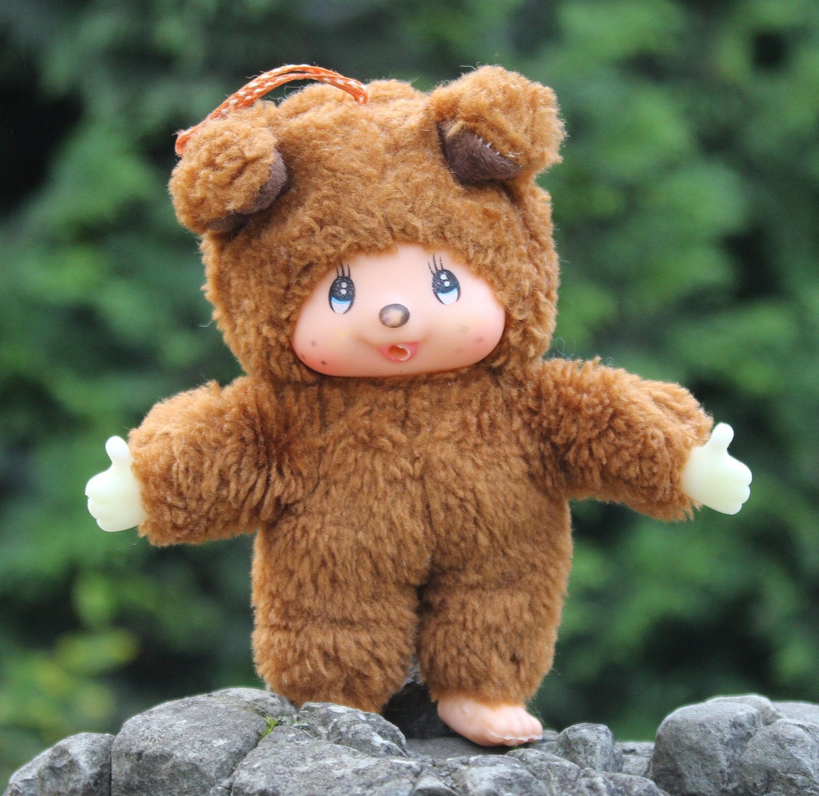 Vintage Monchhichi Style Plush Bear: 1970s Thumb Sucker Toy - Etsy