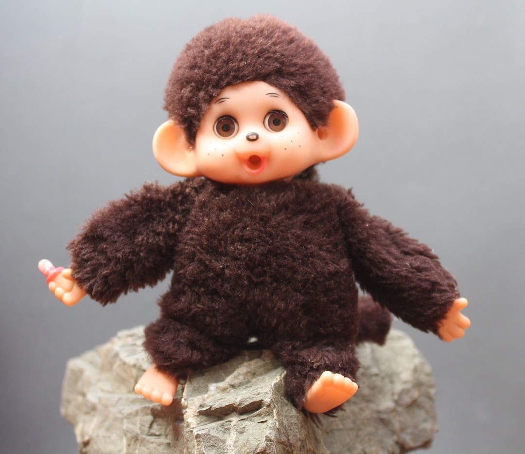 Vintage 1974s Sleepy Eyes Monkey Doll: Rare Collectible Japan Toy