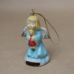 Vintage Angel Statue 2.7" Decor Ceramic Figurine Angel girl Gift Collectible statuettes Catholic Angel figurine Christmas Tree Holiday Decor