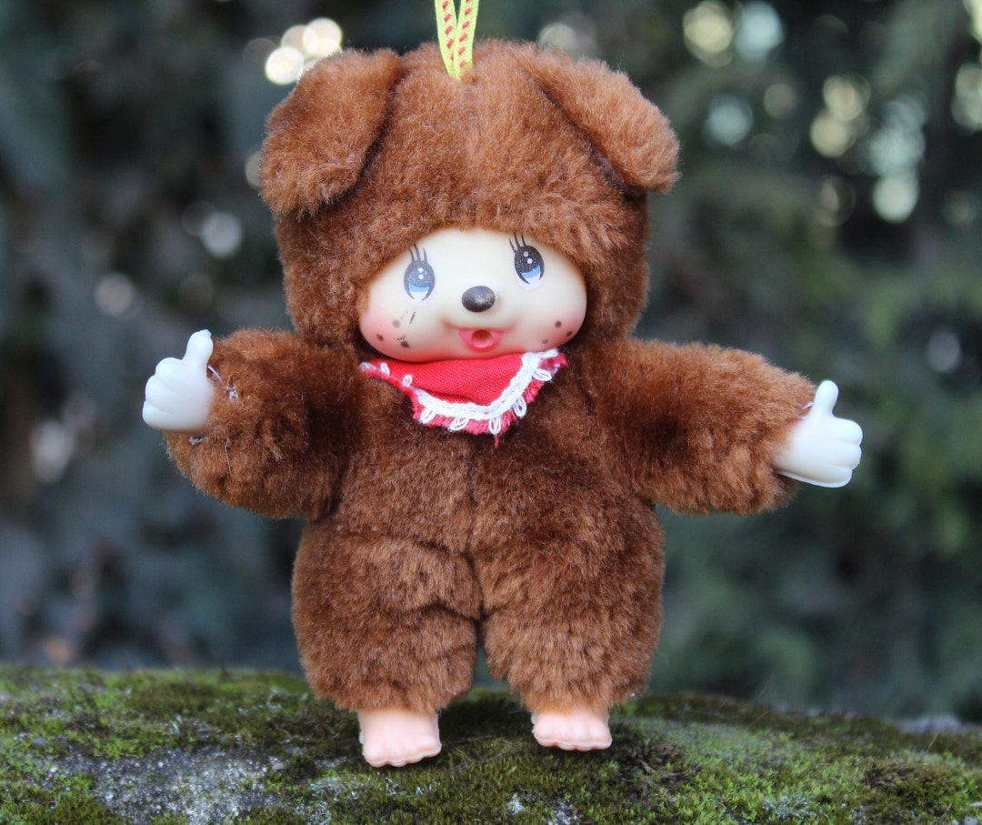 Vintage Plush Bear Dog Toy: 80s Japanese Monchhichi Doll, Thumb