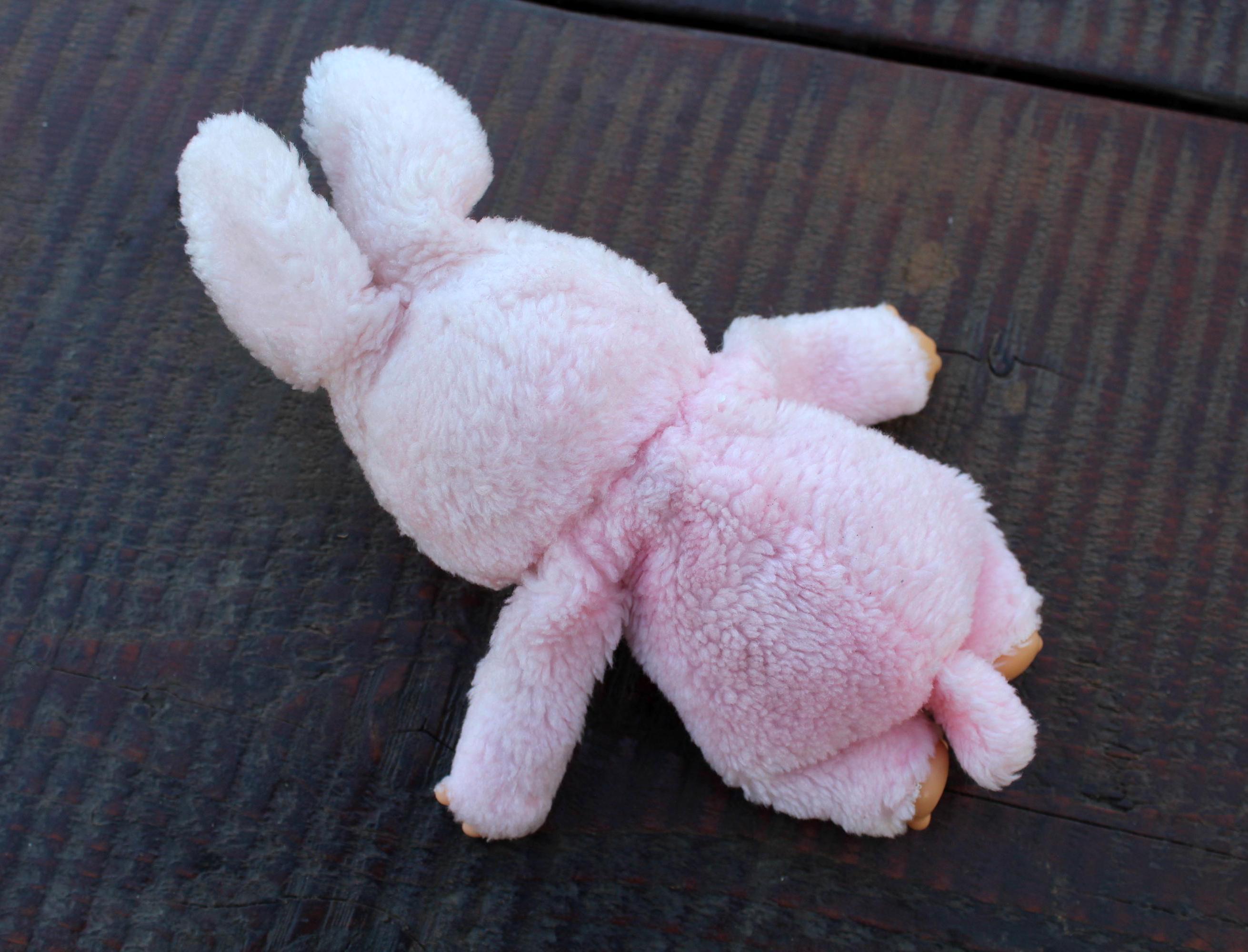 Vintage Pink Bunny Monchhichi Plush: Squeaking Baby Rabbit Toy - Etsy
