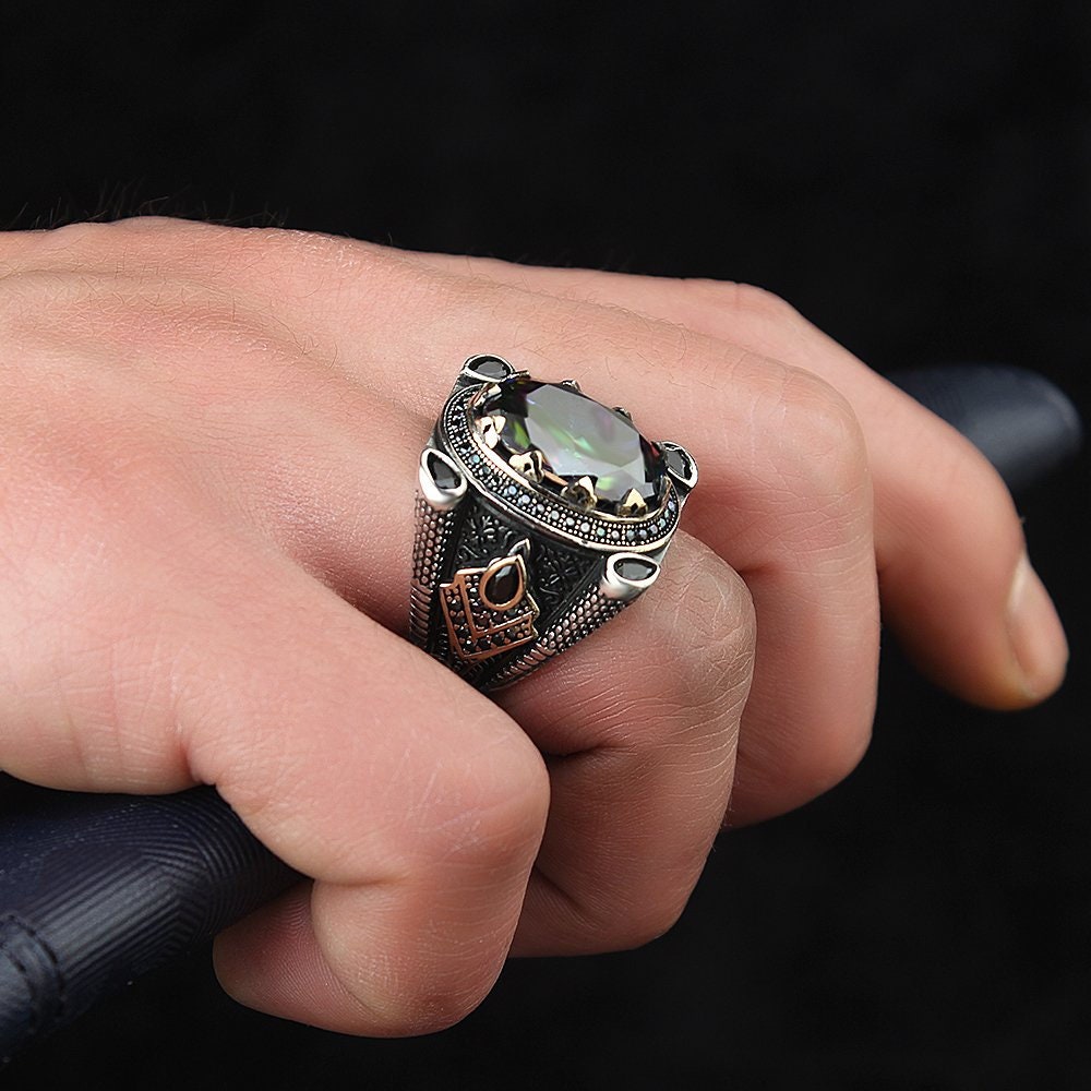 Silver 925k Mens Ringhandmade Mens Ringnatural Stonejewelry Etsy