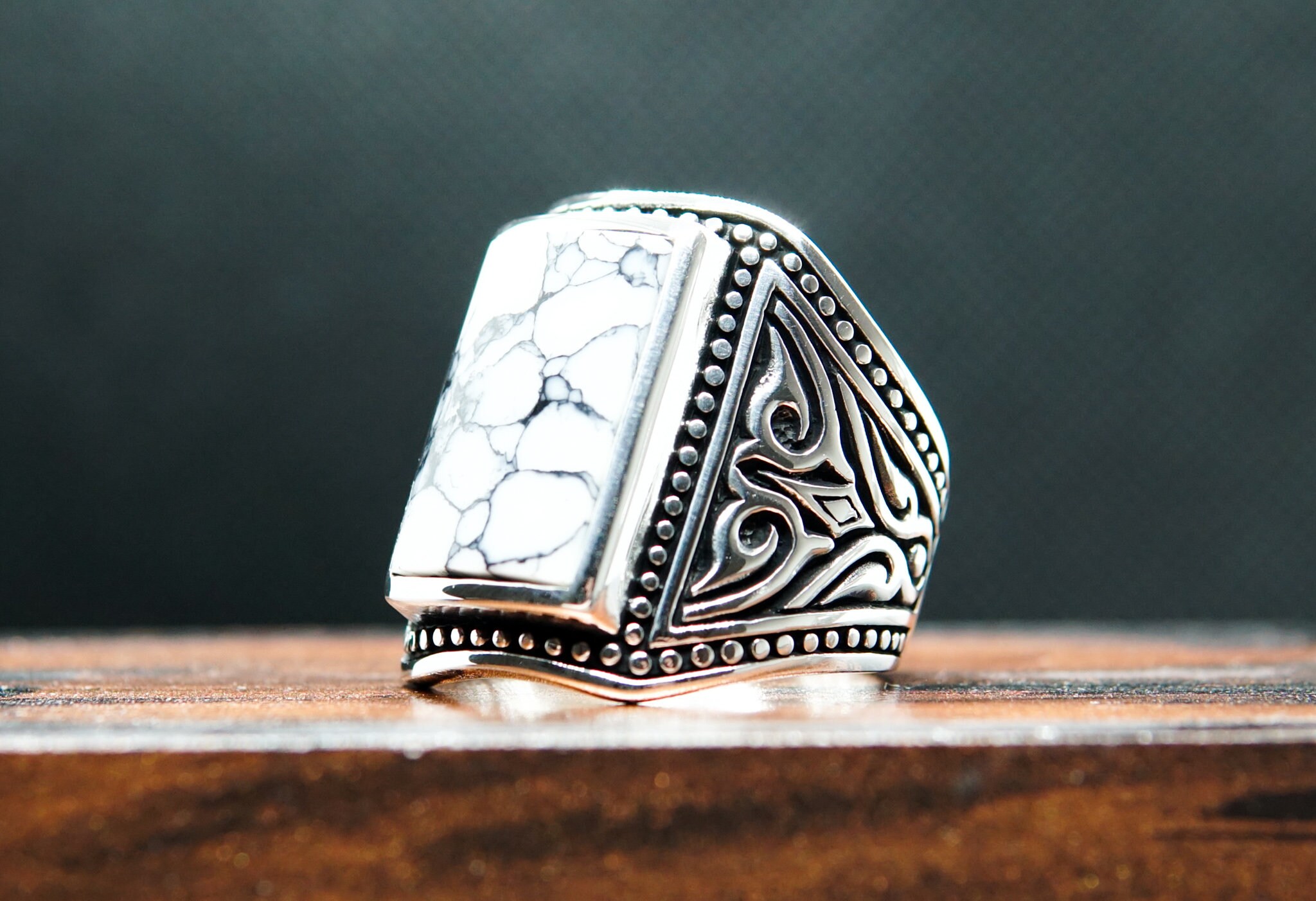 Silver 925k Mens Ringhandmade Mens Ringnatural White - Etsy