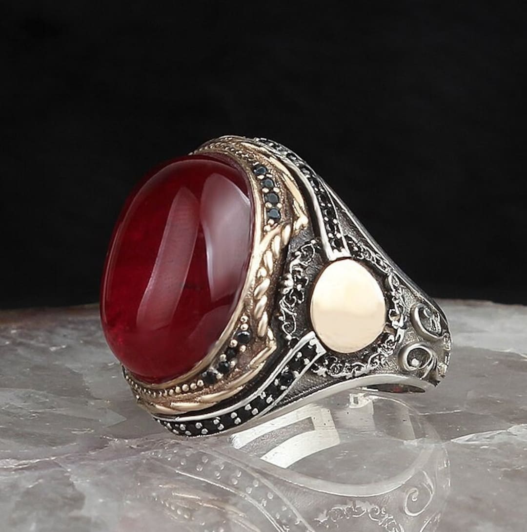 Red Paraiba Stone Handmade Ring-unique Gemstone Ring-natural Gemstone ...