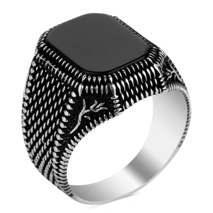 925k Silver Mens Ringhandmade Mens Ringonyx Stone Etsy