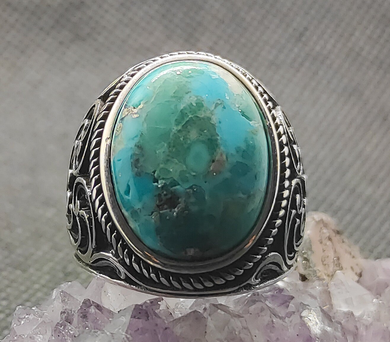 Turquoise Stone Silver 925k RingHandmade RingNatural Stone | Etsy