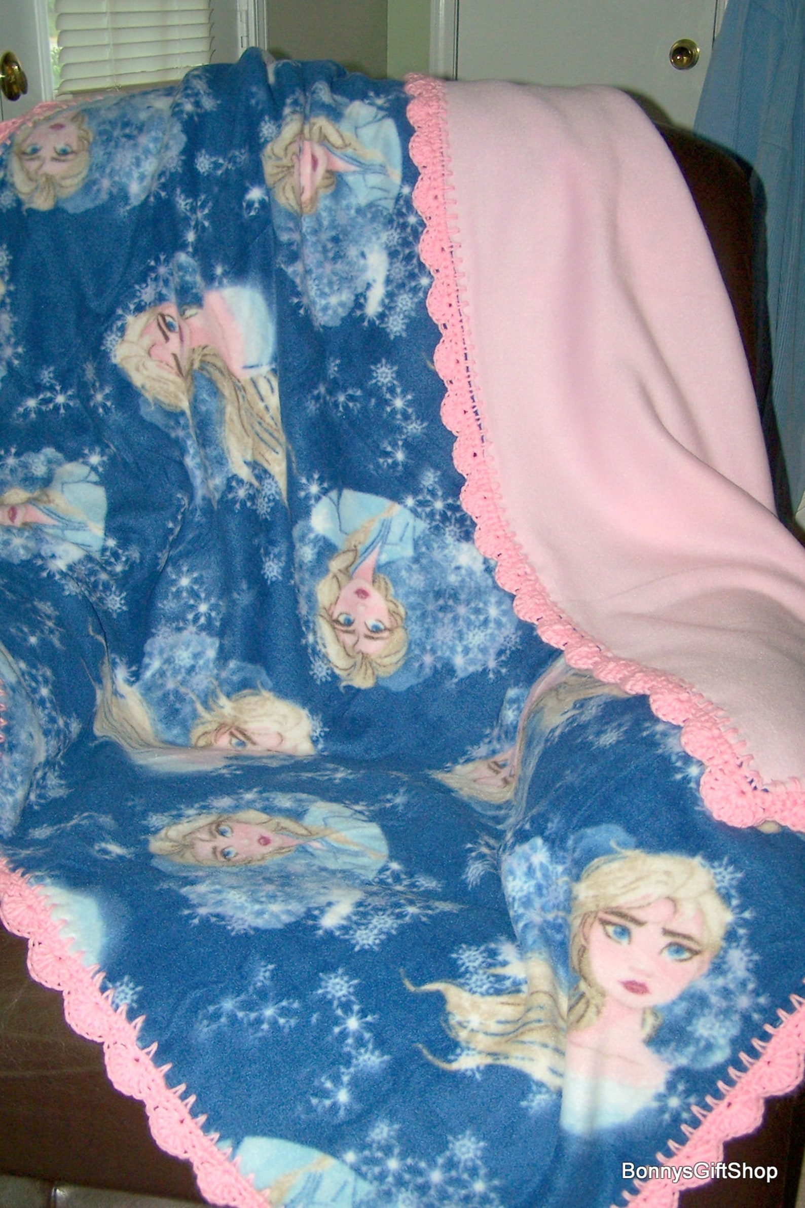 Elsa blanket double fleece elsa throw girls blanket Etsy