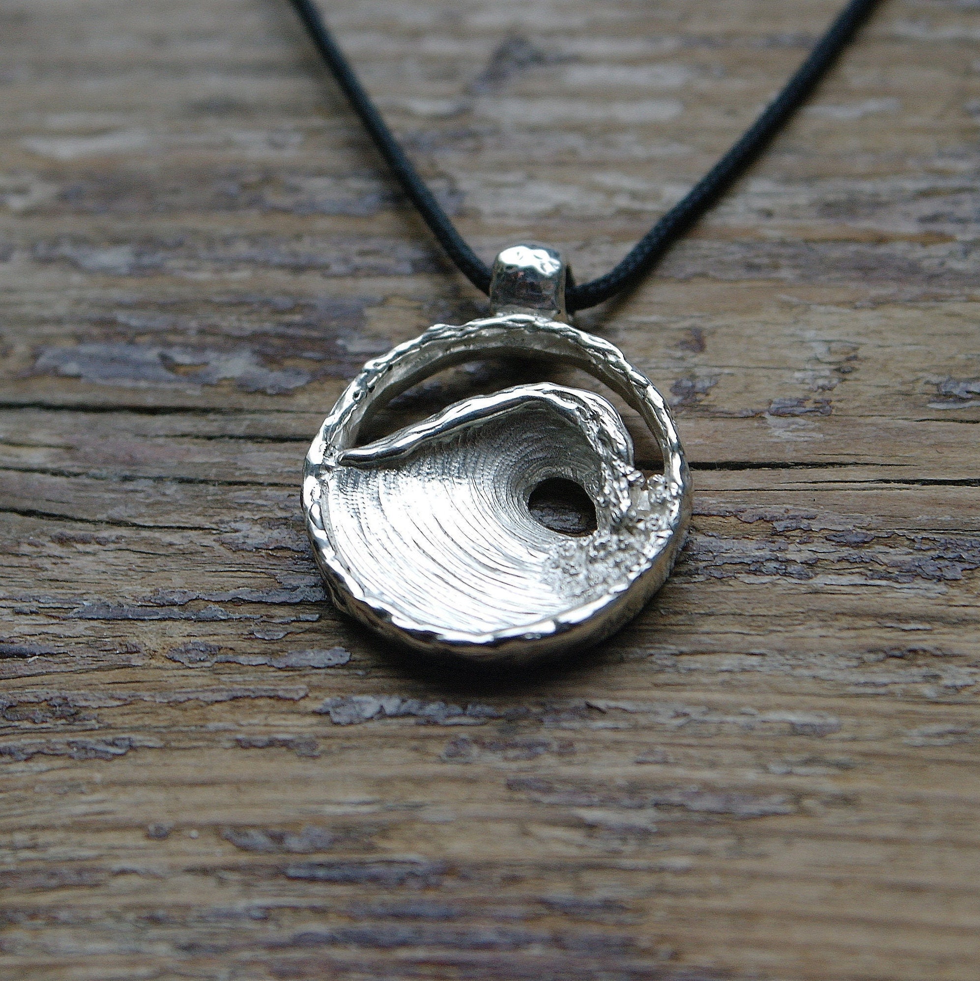 Wave pendant Sea pendant Ocean pendant Ocean Charm Silver Etsy