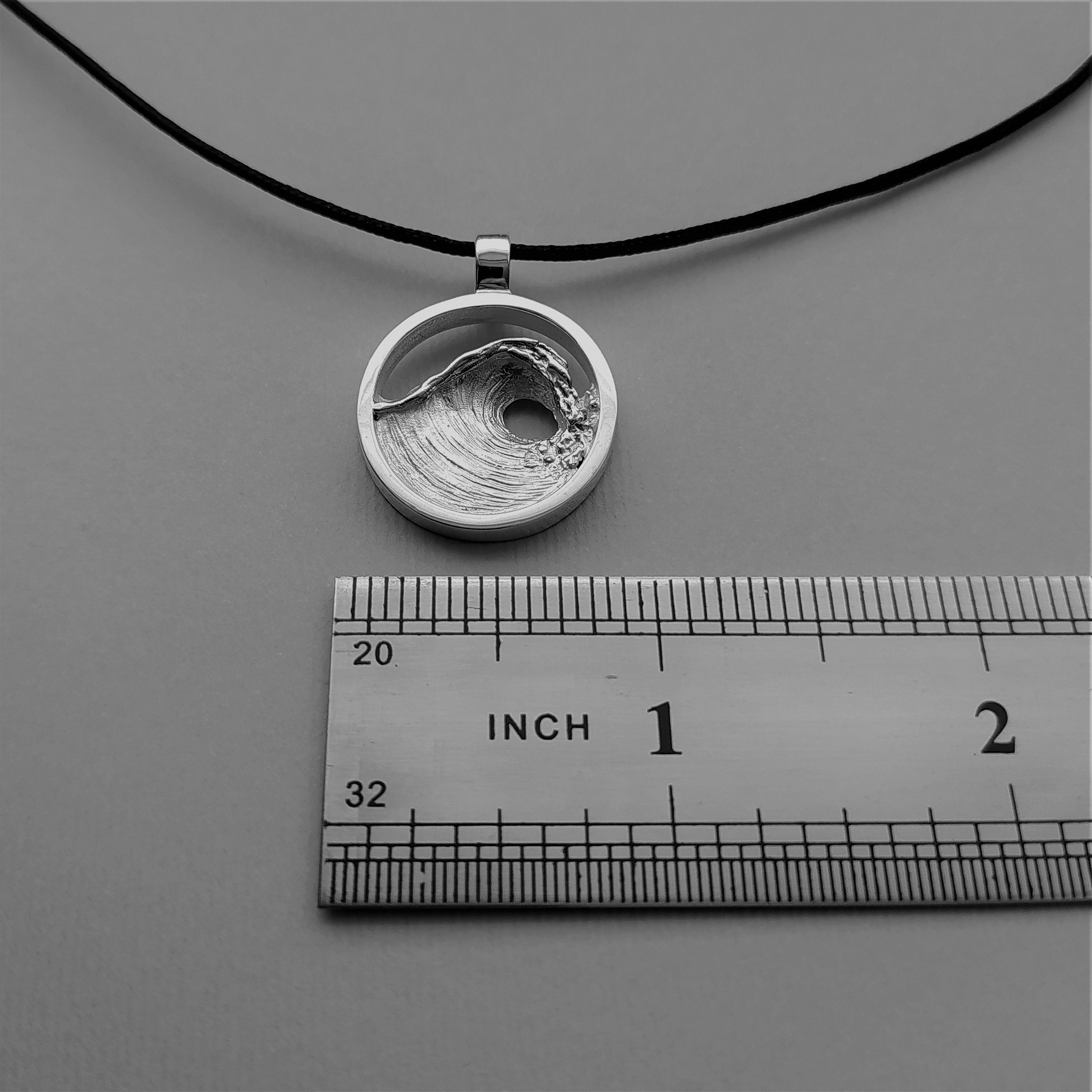 Wave pendant Ocean pendant Ocean Charm Sea pendant Silver wave Etsy