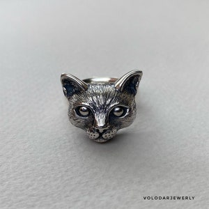 Cat ring Cat jewelry Silver cat ring Cat jewelry