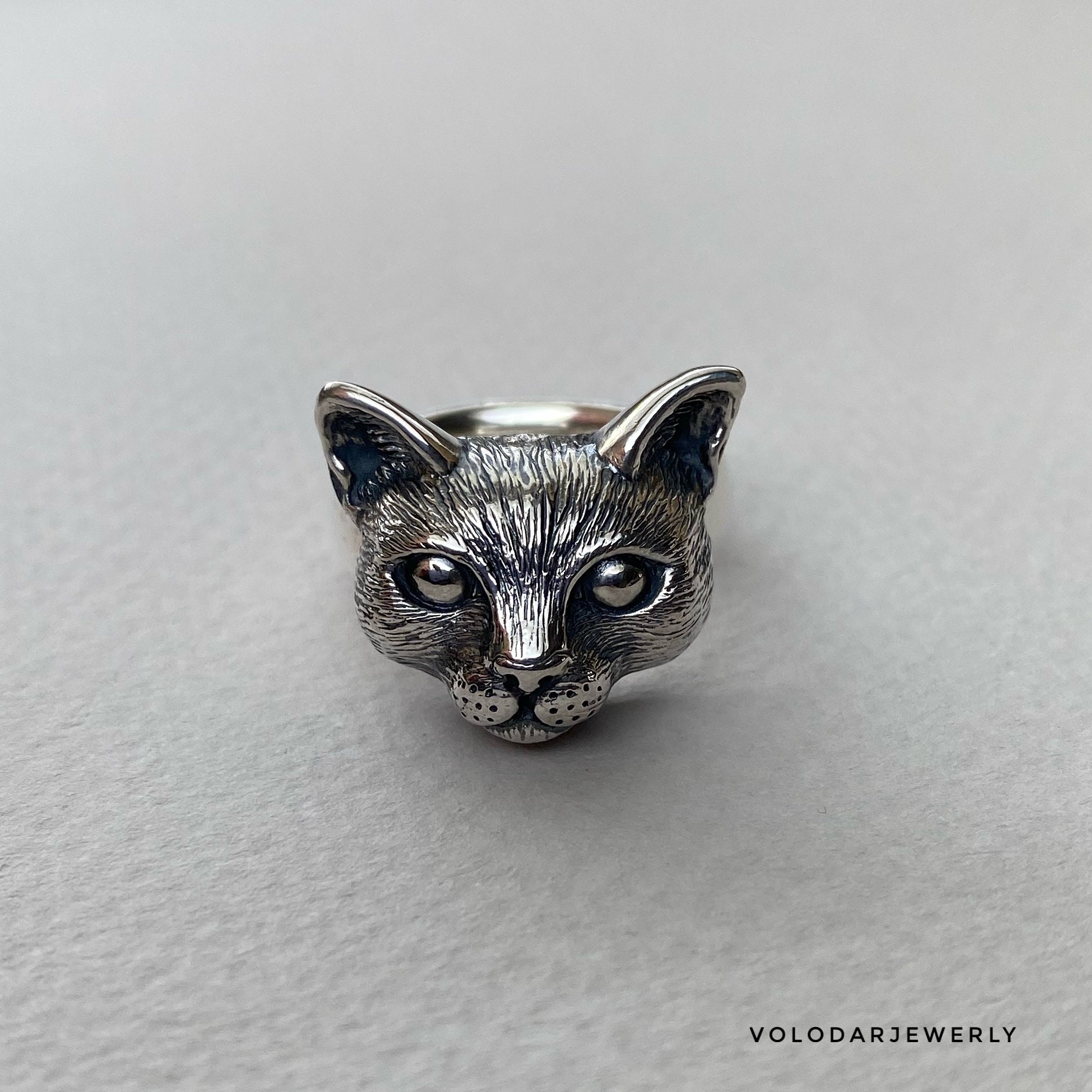 Cat ring Cat jewelry Silver cat ring Cat jewelry