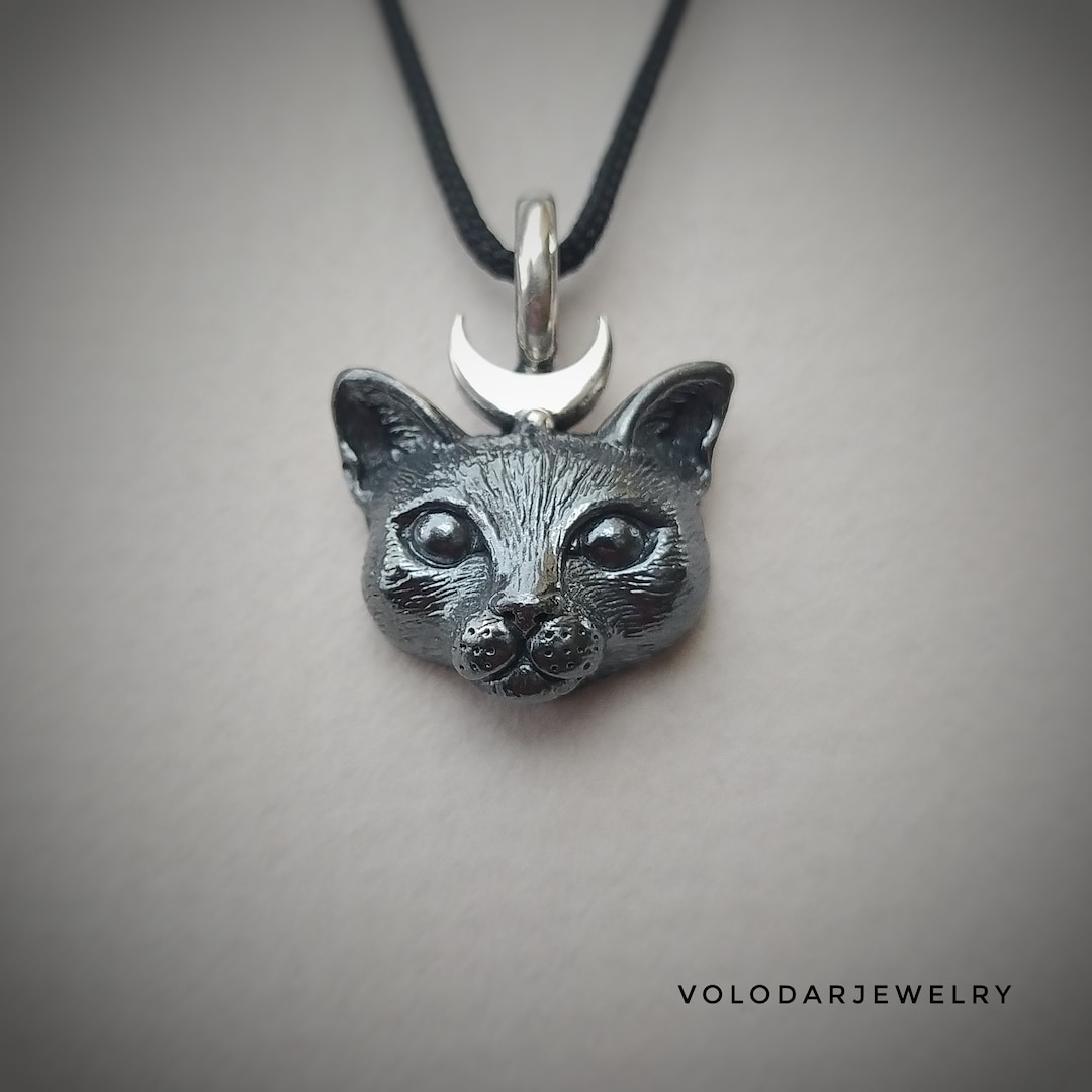 Black Cat Necklace Cat Jewelry - Etsy