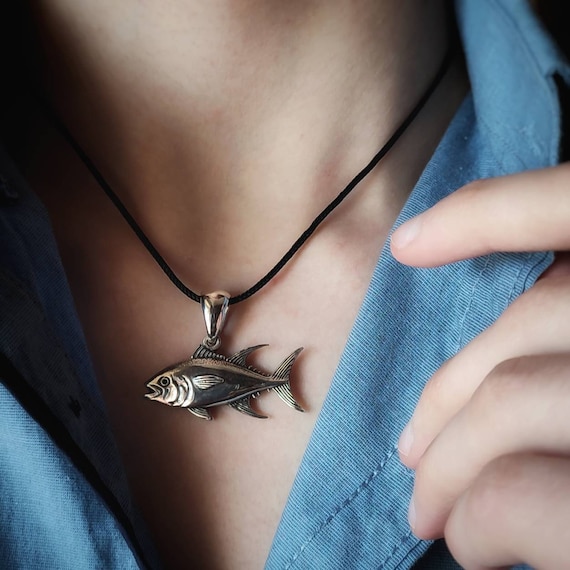 Tuna Necklace Ocean Jewelry Fishing Pendant 