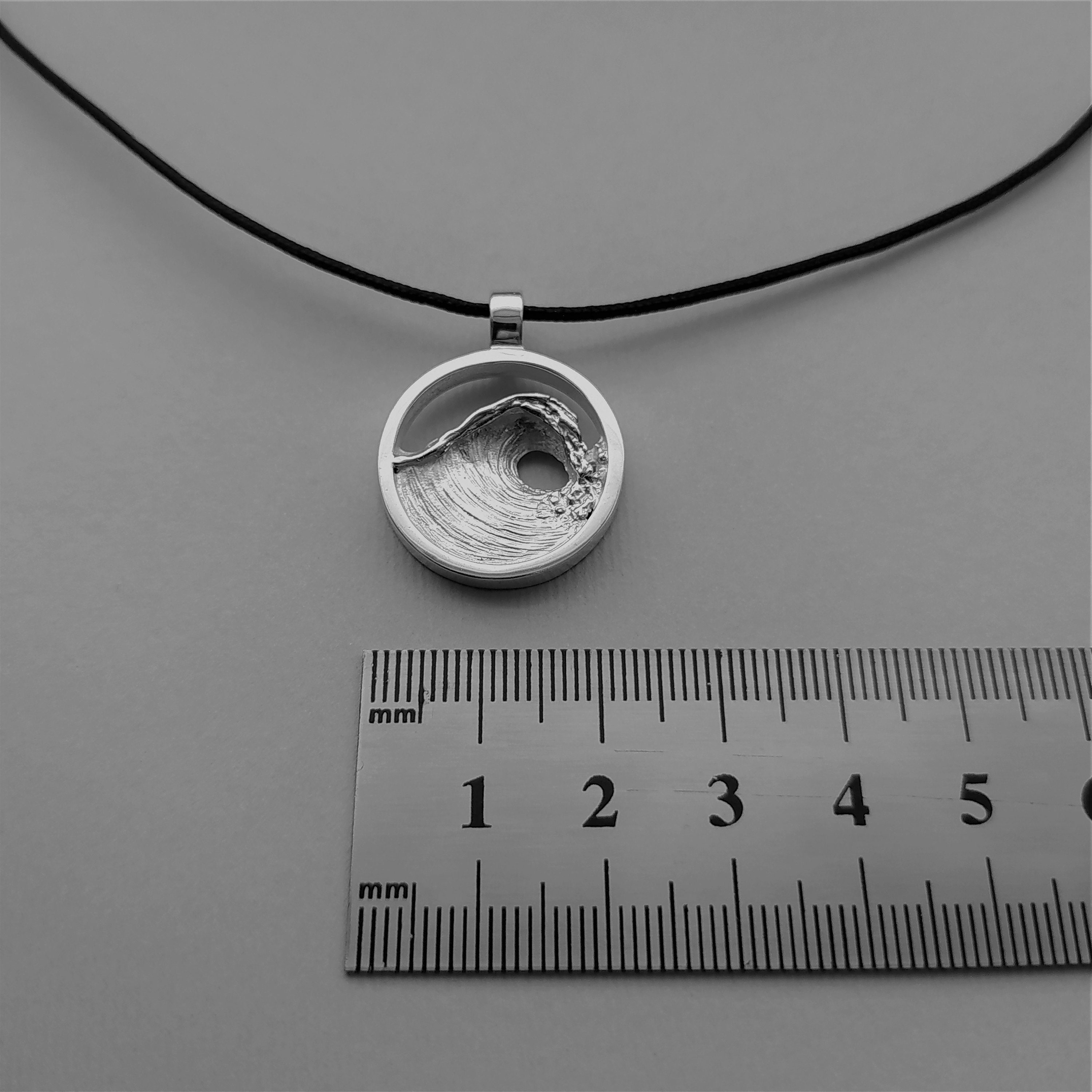 Wave Pendant Ocean Pendant Ocean Charm Sea Pendant Silver Wave Etsy