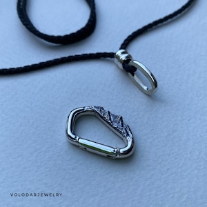 Carabiner pendant.  CLIMBING AND MOUNTAINEERING jewelry. Mountain necklace