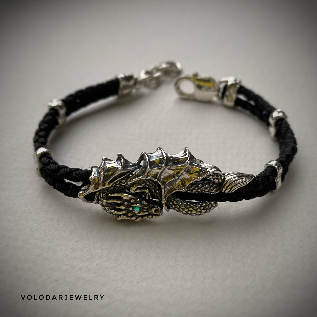 Bracelet dragon avec sa breloque en argent 925