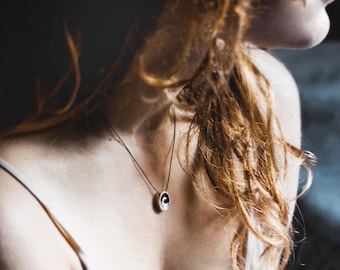 Sterling Silver Wave Necklace, Ocean Charm Pendant