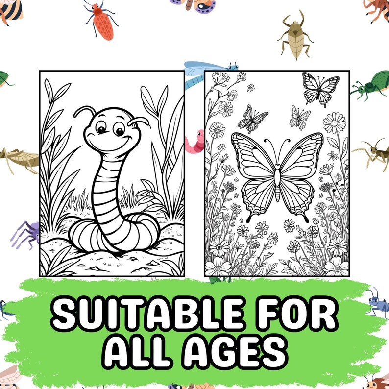 50 Printable Insect Colouring Pages for Kids, Toddlers, Preschoolers ...