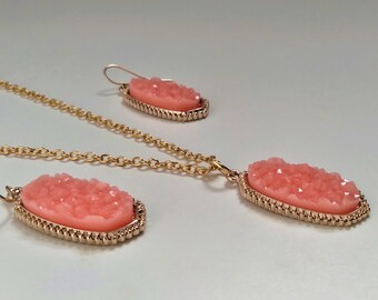 Peach Color Necklace | Etsy