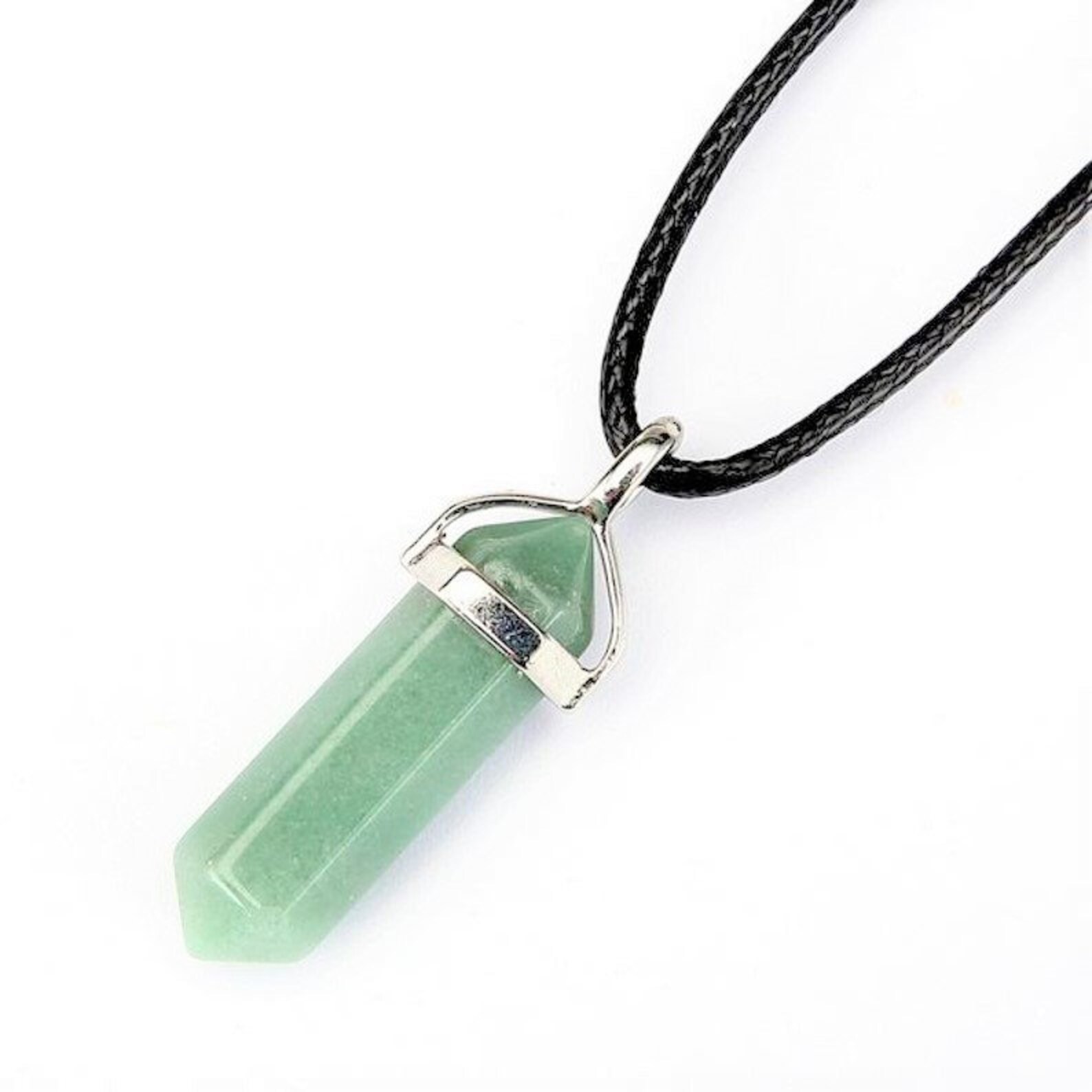 Green Aventurine Pendant Necklace Green Aventurne Crystal Etsy