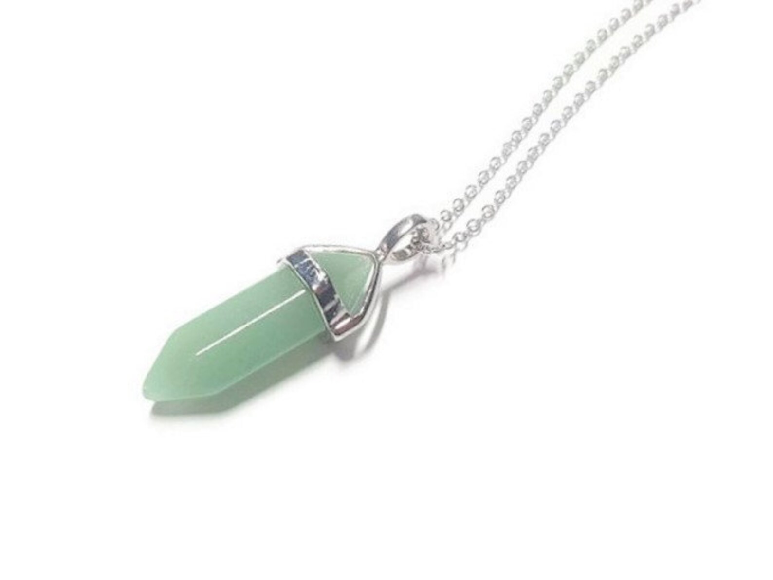 Green Aventurine Pendant Necklace Green Aventurne Crystal Etsy