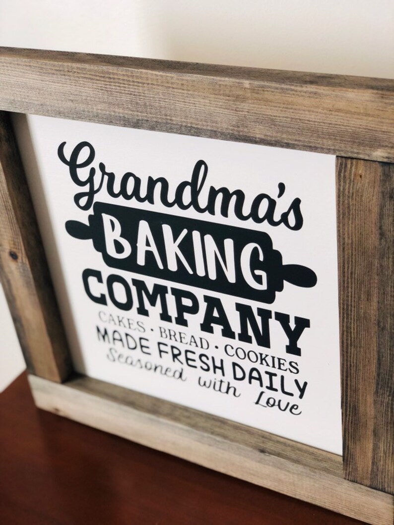 Grandma's baking company kitchen wood sign Gift for Etsy