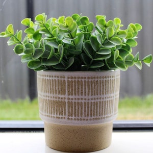 Tribal Pattern Concrete Pot Planter