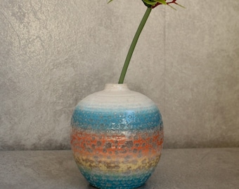 Rainbow Ceramic Bud Flower Vase, 13cm | Boho Bud Vase