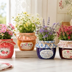 Honey Jam Jar Ceramic Planter Pot