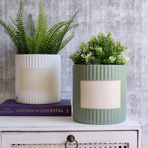 Chalkboard Herb Planter - Sage, White | Sage Planter | Herb Planter | Chalkboard Planter | White Planter | Pots For Plants | Herb Pot