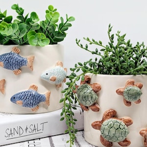 Swimming Fish Ceramic Planter Pot - Etsy