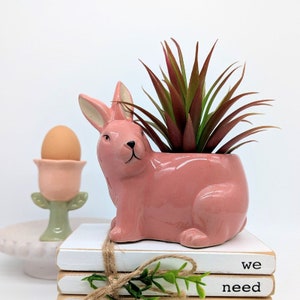 Pink Bunny Planter Pot, 14cm | Bunny Gifts | Easter Gifts | Animal Planter | Succulent Planter | Pots for Plants