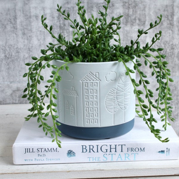 Light Blue Leaves Planter Pot | Blue Planter | House Planter | Leaves Pot | Pots For Plants | Garden Pot | With Drainage Hole