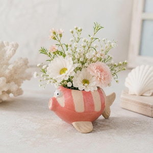 Coral Fish Planter Pot: Ceramic Succulent Planter (11cm)