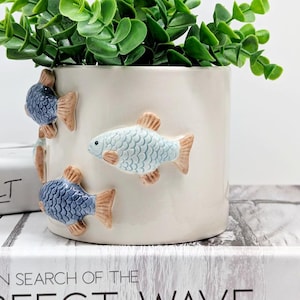 Swimming Fish Ceramic Planter Pot - Etsy