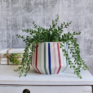 Colourful Lines Ceramic Planter Pot