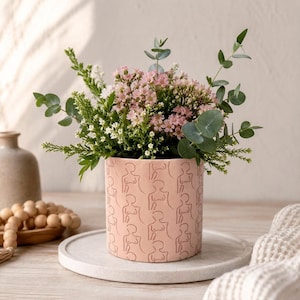 Pink Ceramic Woman Figure Planter Pot