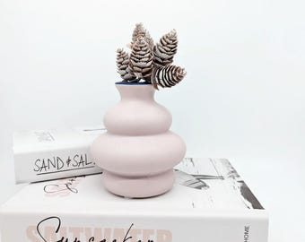 Vaso in ceramica a bolle rosa