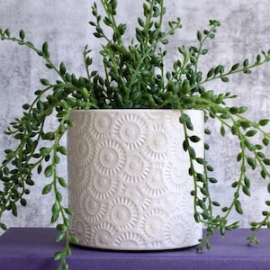 光沢のある白いセラミック製植木鉢 画像 3