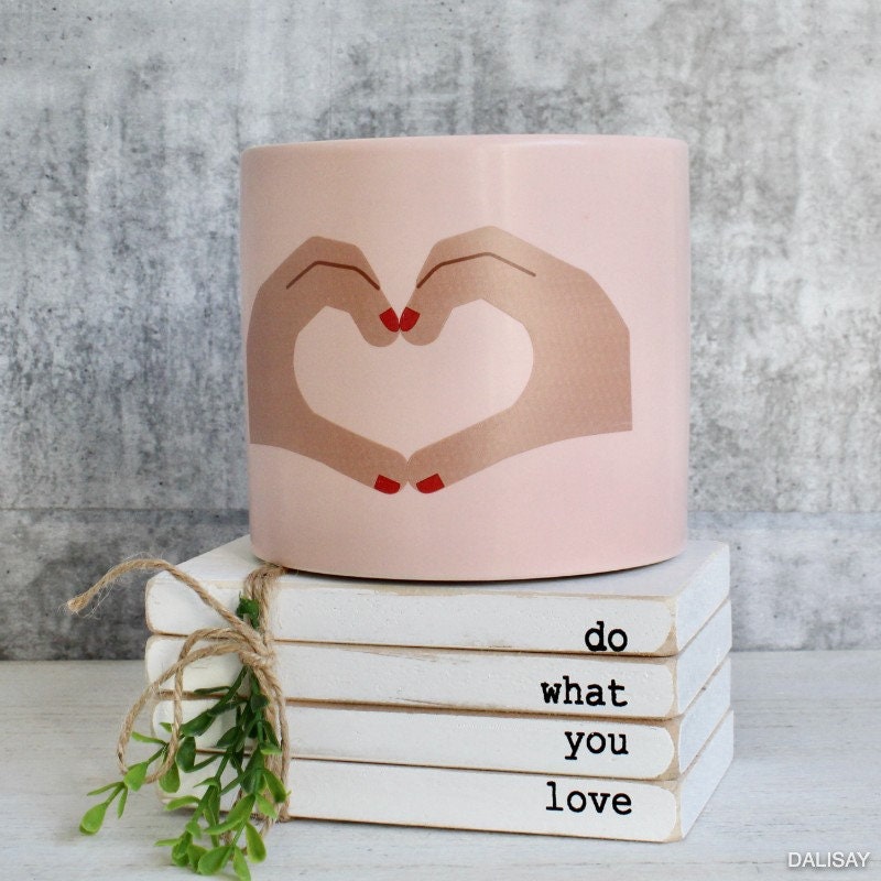 Sign Language Ceramic Planter | Peace, Love, Okay Design - Etsy