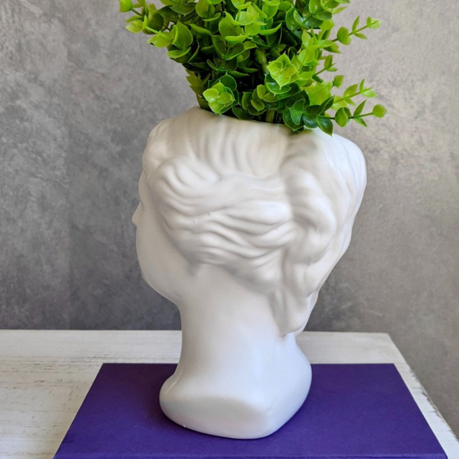 Black White Sculpture Ceramic Vase Planter Statue Vase Etsy