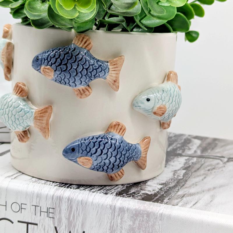 Swimming Fish Ceramic Planter Pot - Etsy
