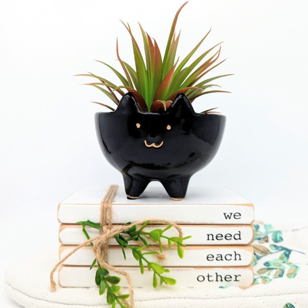 Black Cat Planter Pot Cat Gifts Gift For Cat Mom Succulent black-cat-planter-pot-cat-gifts-gift-for-cat-mom-succulent