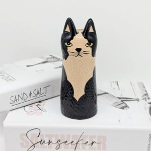 黒猫の陶器製花瓶 | 猫のママとパパへのギフト | 花瓶