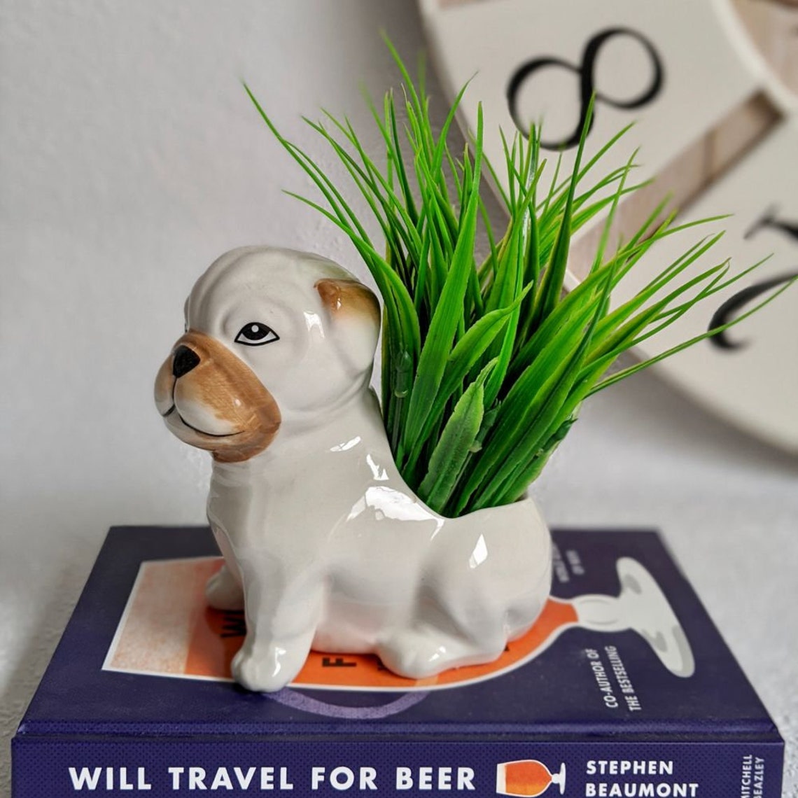Bulldog Dog Planter/Vase - Victoria