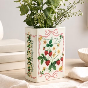 Bunch of Strawberries Ceramic Book Vase