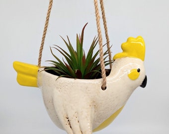 Hanging White Cockatoo Planter Pot | | Cockatoo Gifts | Australia Bird Gifts | Hanging Planter | Succulent Planter | Herb Pot