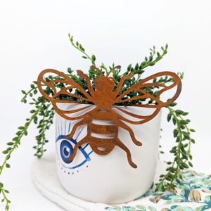 Rusty Bee Pot Hanger Sitter - Set of 2 | Bee Gifts